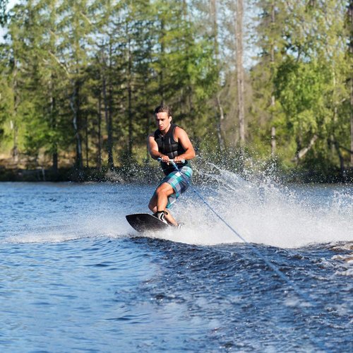 Obcursco Wakeboard Rope, 70FT Water Ski Ropes with EVA Handle. Ideal for Water Skiing, Wakeboard, Kneeboard (70FT, Red & Black)