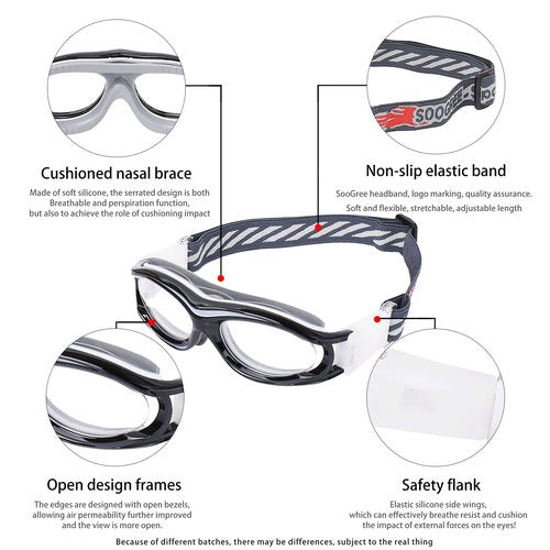 SooGree Sports Glasses for Men Womens,Basketball Football Eyewear Protective Glasses Shock Collision Lens Replaceable