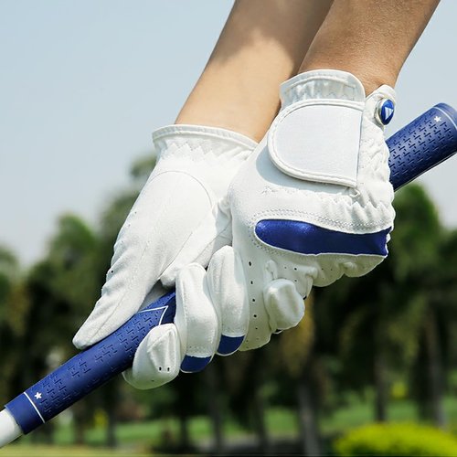 Kids Golf Gloves with Ball Marker,Mircofiber Breathable Junior Golf Gloves, A Pair/2 Pack for Left & Right Hand Golf Rain Gloves All Weather Grip Golfer Gloves for Girls Boys Wear-Resistant Non Slip