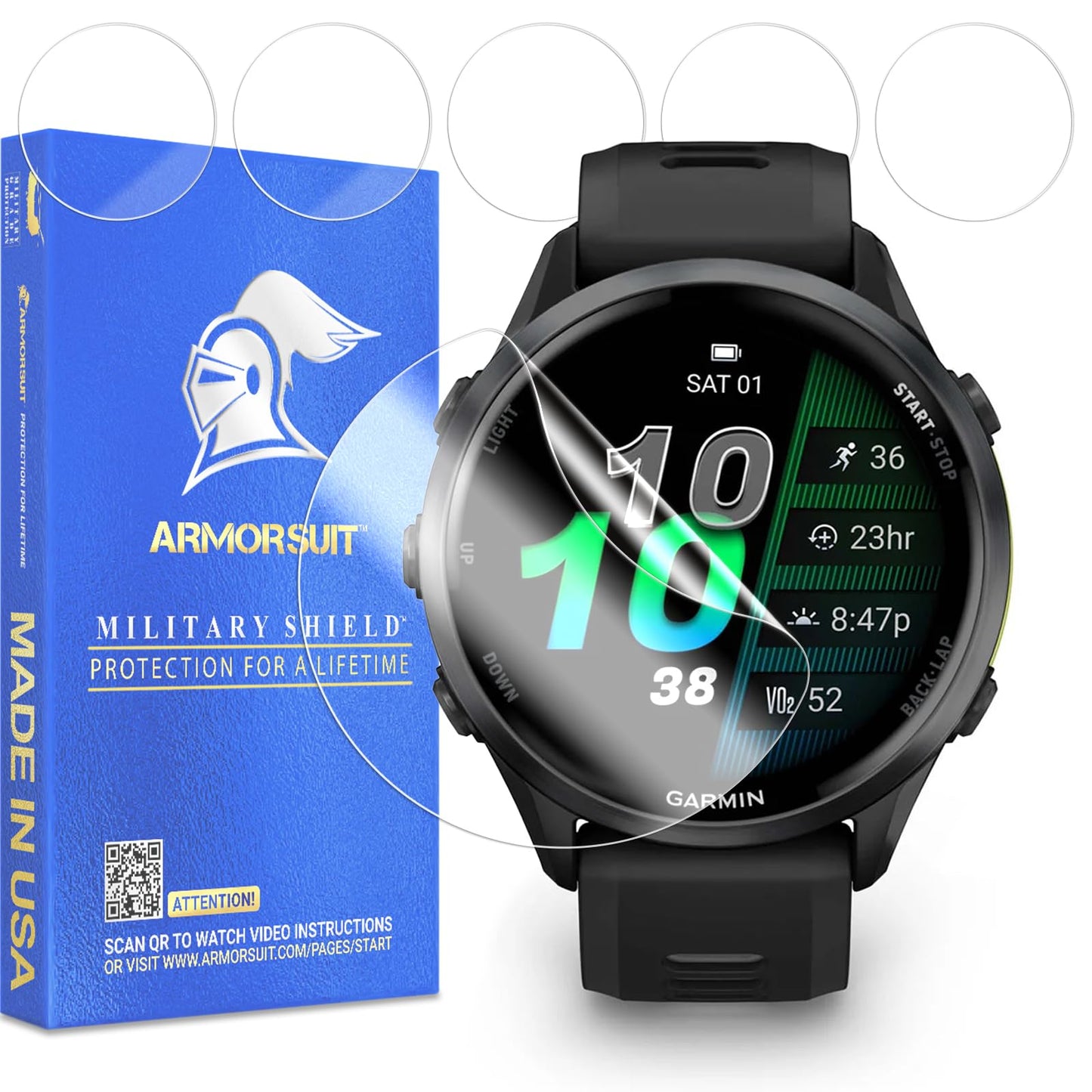 ArmorSuit 6 Pack for Garmin Forerunner 970 Screen Protector MilitaryShield HD Clear TPU Film - Made in USA