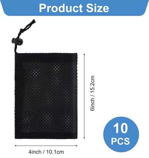 ValueBargain 10Pcs Small Pouch Bag, Draw String Bags Small Size Storage Pouch String Bags for Mini Stuff MP3 Charger Earphone Key with Drawstrings Travel 6 x 4 inch