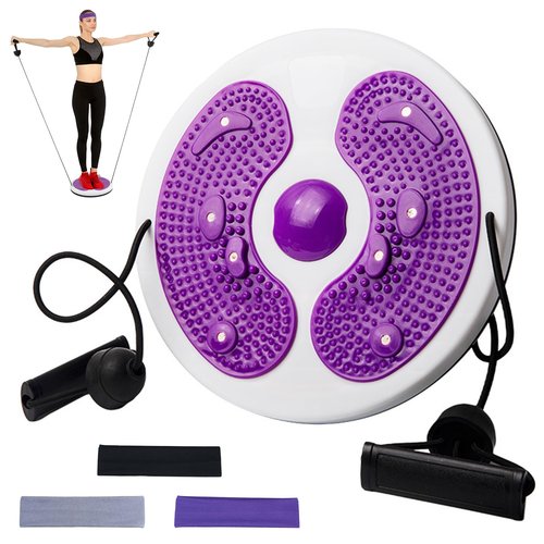Waist Whisper Waist Twisting Disc with 3 Sport Headbands, WATUNID Body Shaping Waist Sculptor Twist with Drawstring and Foot Massage, Twister Exercise for Waist, Fitness Turntable for Home Workout