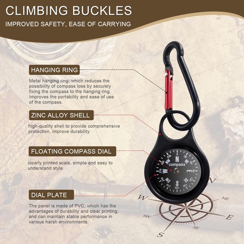 Cheimaxy Pocket Compass, Upgraded Portable Mini Compass with Waterproof Function, Suitable for Hiking Survival, Mountaineering Camping, Outdoor Adventure Party Navigation Tool