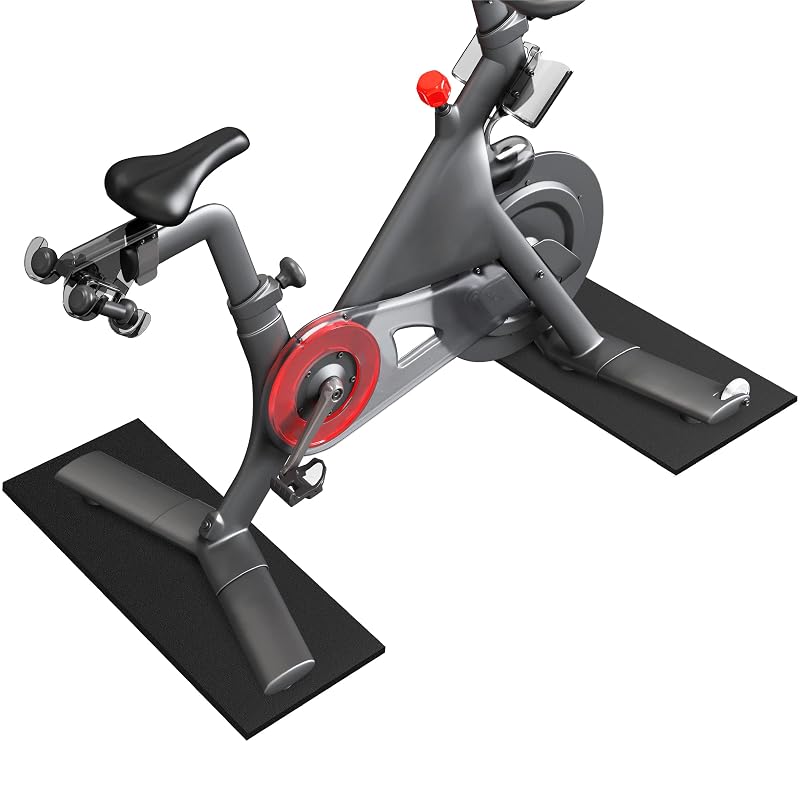 2-Piece Bike Floor Mat for Peloton - 6mm Thick, 11.8 x 24 in (Variation 11.8x24 inch x 2)