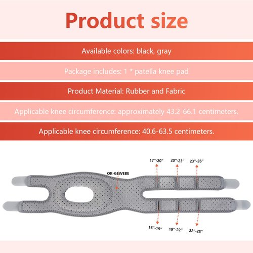 Knee Brace, Patellar Pad Realign Knee Joint While You Move for Women Men, Adjustable Patellar Tendon Support Sleeves, for Meniscus, Orthopedic Surgery and Knee Support for Athletes (Gray, Large)
