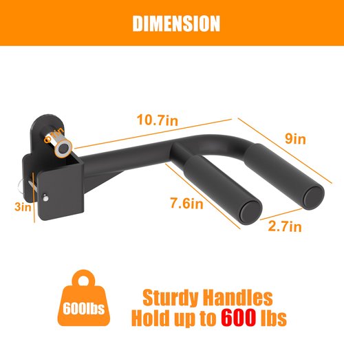 HWOOUSA Muti-Grip Dip Bars Attachment for 2" x 2" Power Cage with 5/8" or 1" Hole, Non-Slip Wide & Narrow Grip Dips Double Handles, 600 lbs Capacity, Squat Rack Attachment for Dips, Inverted Rows, Push-Ups