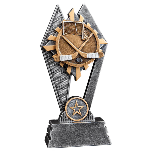 Express Medals 1 Pack of 7 Inch Tall Sun Ray Ice Hockey Trophy Awards Boys Girls Mens Women Youth Team Trophies Award Tournament Champion Winner Event Prize Gift SR107