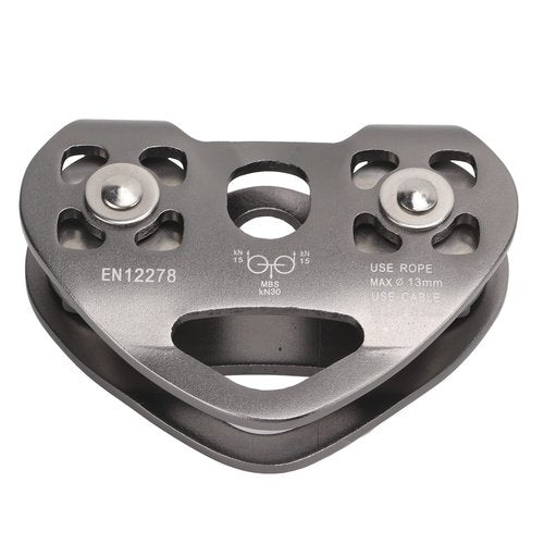 Zipline Swivel Pulley Rock Climbing Aluminum Tandem Speed Double Trolley Mountaineering Gray ZWA006