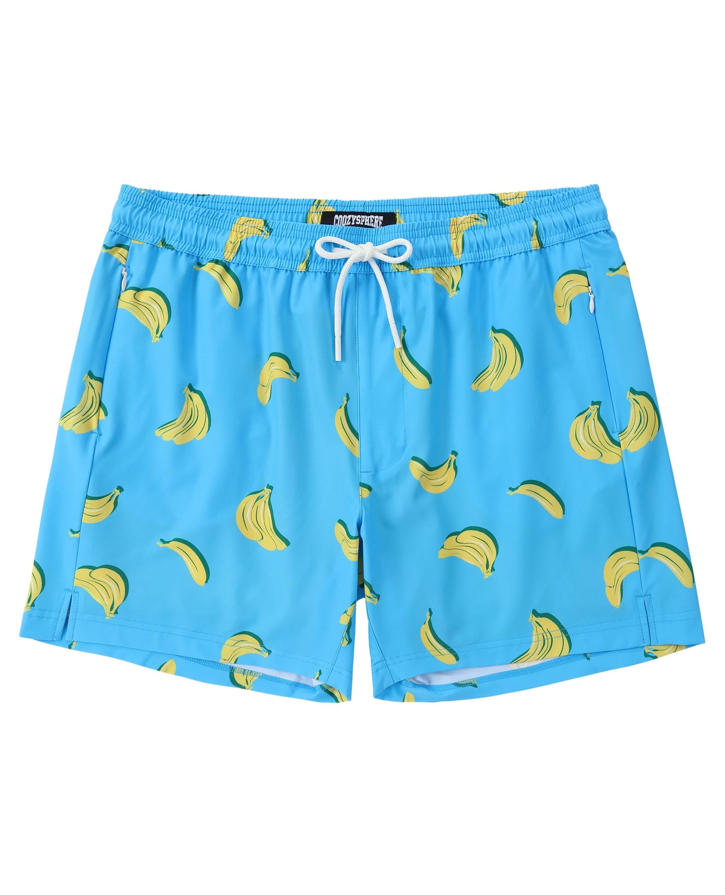 CoozySphere Mens Swim Trunks with Compression Liner 5 Inch Quick Dry Beach Shorts with Zipper Pockets M