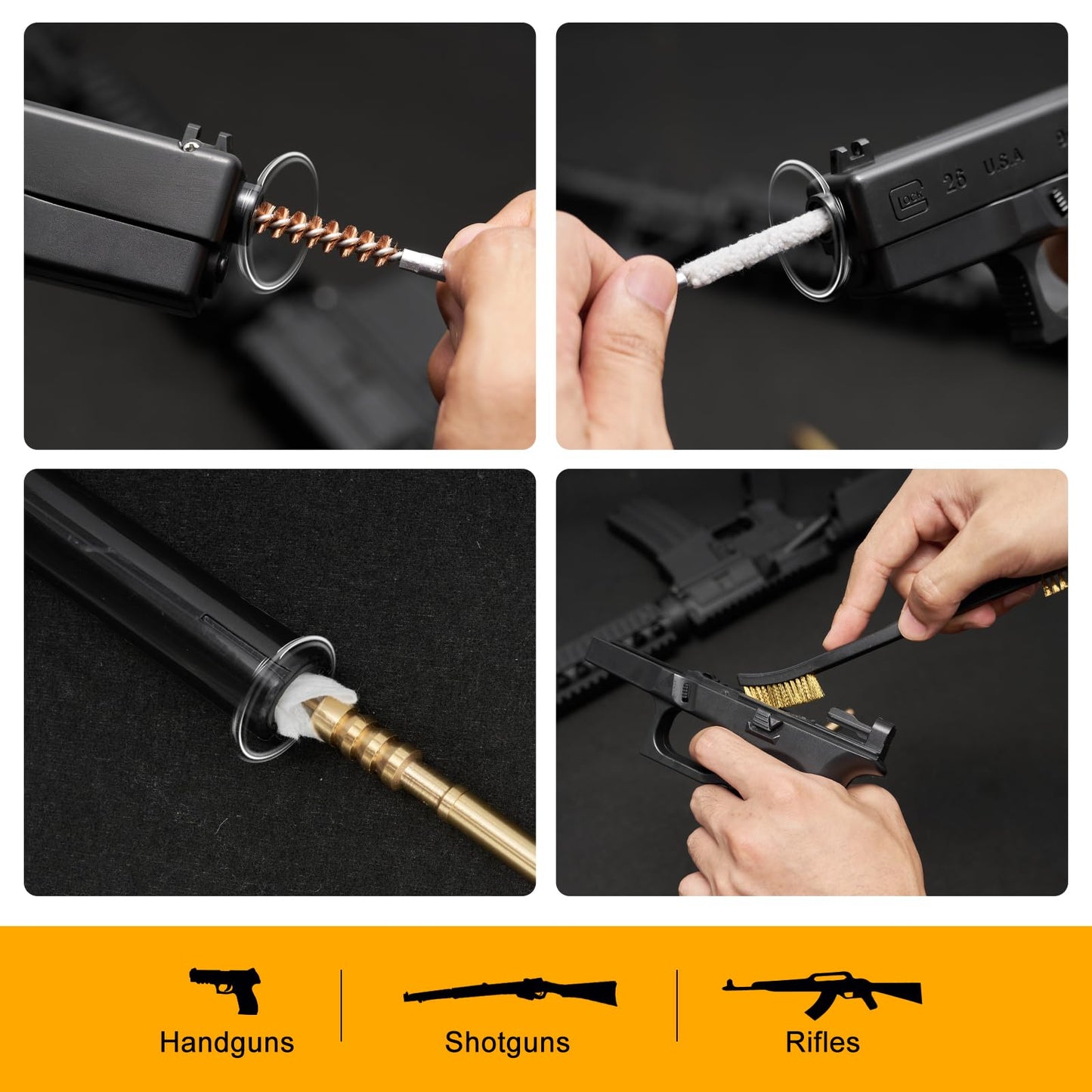 BOOSTEADY Gun Cleaning Kit Universal Gun Cleaning Kit Shotgun Pistol Cleaning Kit with Lightweight Organized Carrying Case Gun Cleaning Supplies Gun Cleaner Bottle Brass Jags and Tips