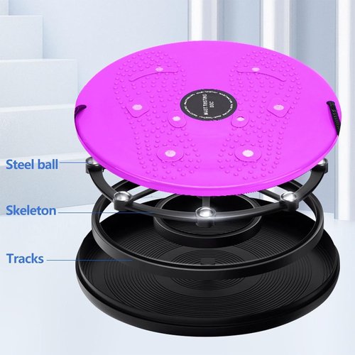 Ab Twister Board for Exercise Waist Twisting Disc with 8 Magnets Fitness Twister with Handles Trims Waist Arms Hips and Thighs（Purple)