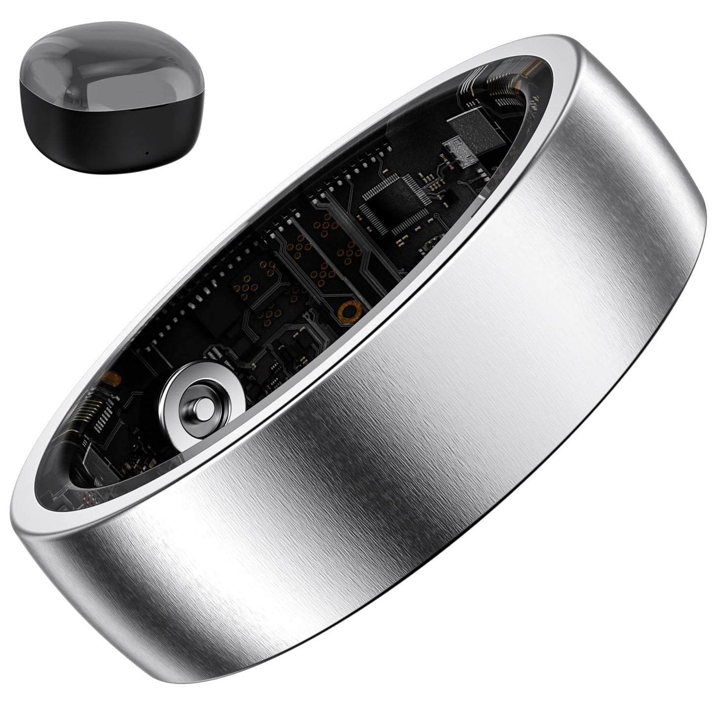 S SECRETTOP Smart Ring Health Tracker for Women, Fitness Ring Sleep Tracker, Fast Charging for Long-Lasting Use, Pedometer Exercise, Monitor Sleep, SpO2f (Silver 12)