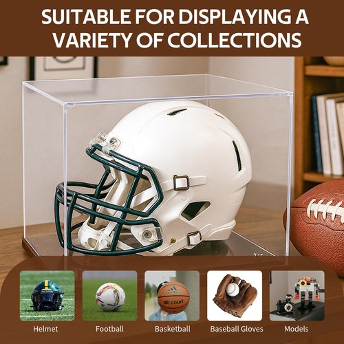 Full Size Football Helmet Display Case with Acrylic Panel,Helmet Display Case,Helmet Case Display Case Full Size,Suitable for Football,Baseball,Hockey Puck Helmet and Models