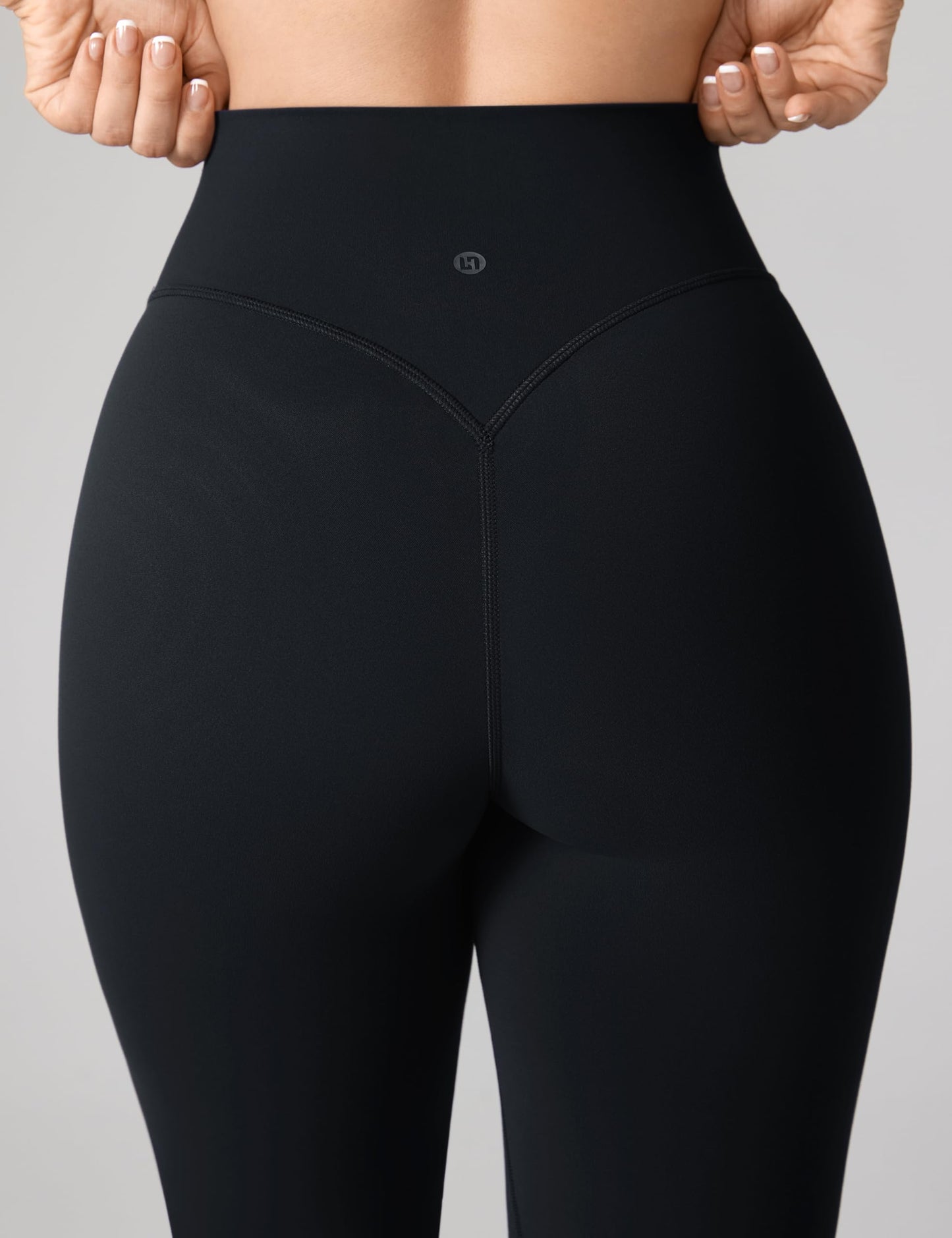 UNISSU Hugcurve No Front Seam High Waisted Flare Leggings for Women Bootcut Yoga Pants Buttery Soft Lounge Workout - 31.5'' Black Large