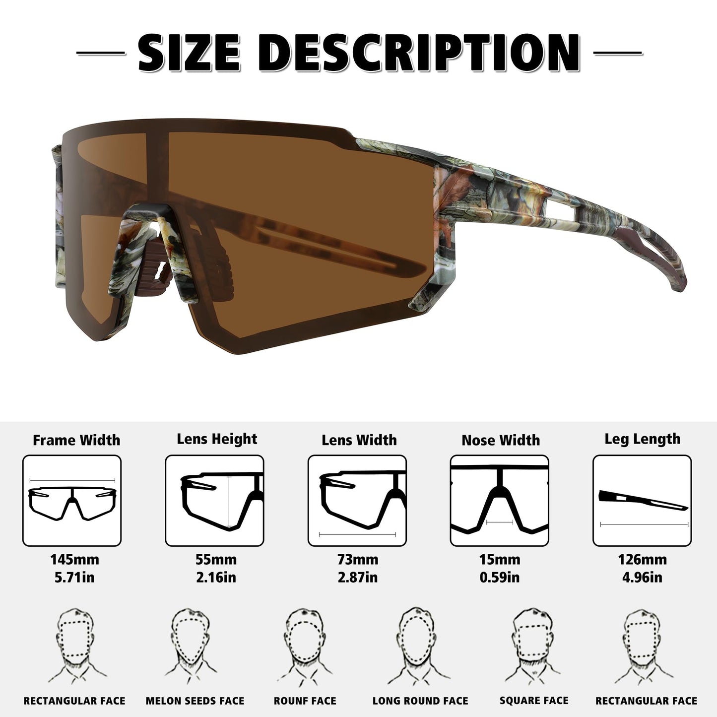 STORYCOAST Polarized Sports Sunglasses for Men Women,Bike Glasses Driving Fishing Cycling Mountain Bike Sunglasses UV400 Protection 1-(A) Brown Flower-Brown