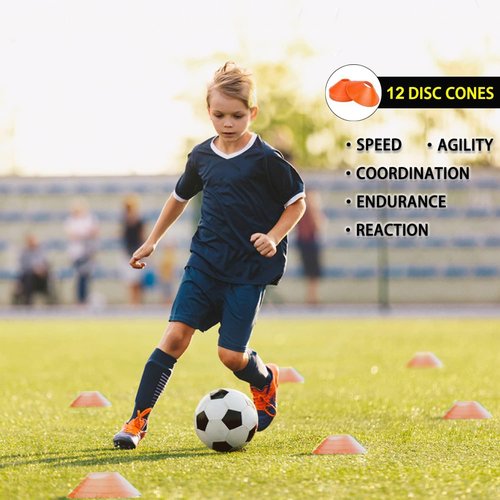 ENDIESS Agility Ladder Speed Agility Training Equipment,1 Agility Ladder 20ft,4 Hurdles,Training Soccer Cones,Jump Rope,Running Parachute, Agility Training Equipment for Kids Youth Adul (Orange)