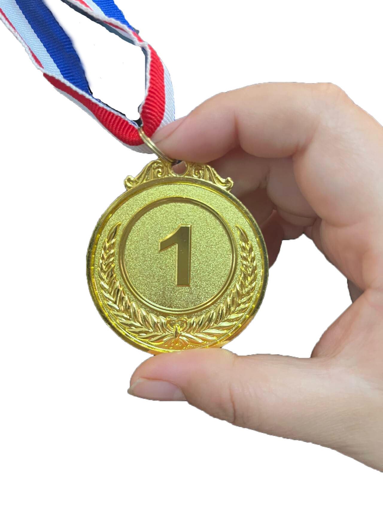 12 Pack Gold 1st Place Award Medals,Olympic Style Winner Sports Medal for Kids and Adults, Prizes for Competitions Ceremonies Events and Celebrations,2 Inch