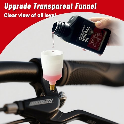 Brake Bleed Kit for Shimano, TEKTRO, TRP Hydraulic Disc Brakes, Bike Brake Bleed Kit with Brass Connector, 150 ML Mineral Oil Brake Fluid