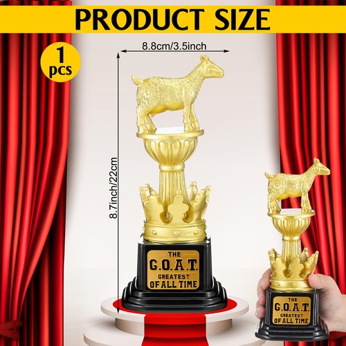 Landical Goat Trophy G. O. A. T Greatest of All Time Funny Trophy Appreciation Gift for Boss, Coworker, Friend League Winner Award Champion Recognition Gifts (Custom Text)