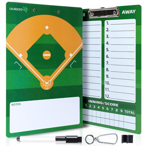 Baseball Dry Erase Coaches Clipboard，Baseball Dry Erase Coaching Board Double-Sided Baseball White Board for Coaches Writable and Erasable Baseball Clipboard Dry Erase Baseball Lineup Board