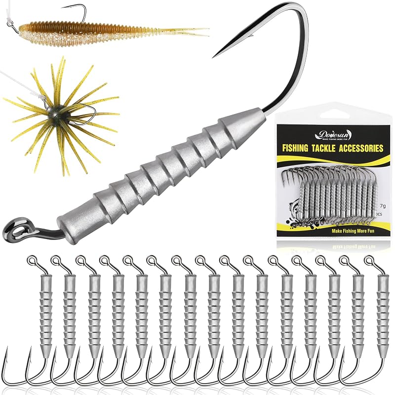 Hover Rig Jig Heads 15pcs Fishing Kit 1/16oz-1/4oz, 3/0
