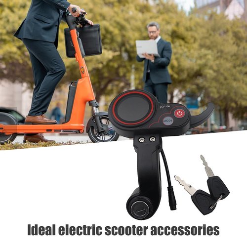 Wokyo ZQ-100 6 Pin LCD Escooter Display Button Control Scooter Odometer with Shifter Replacement, 36-60V Waterproof Electric Scooter Thumb Throttle Accessories
