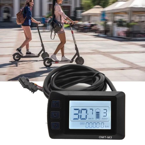 Electric Bike LCD Display Panel, 24v 36v 48v Electric Bike LCD Display Control Panel, with Sm Connector Waterproof LCD M3 Electric Scooter LCD Display