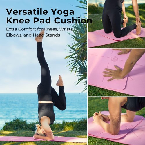 NOLAVA 6-Piece Pink Yoga Mat Set – Non-Slip Mat with Matching Kneeling Pad, Blocks, Strap & Slap Band – Complete Yoga Kit for Home Workouts & Beginners