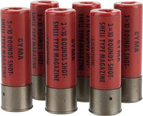 Evike Airsoft - CYMA 30 Round Airsoft Shotgun Airsoft Shell Mags for 3-Round Burst Airsoft Shotguns - Pack of 6 Airsoft Shells