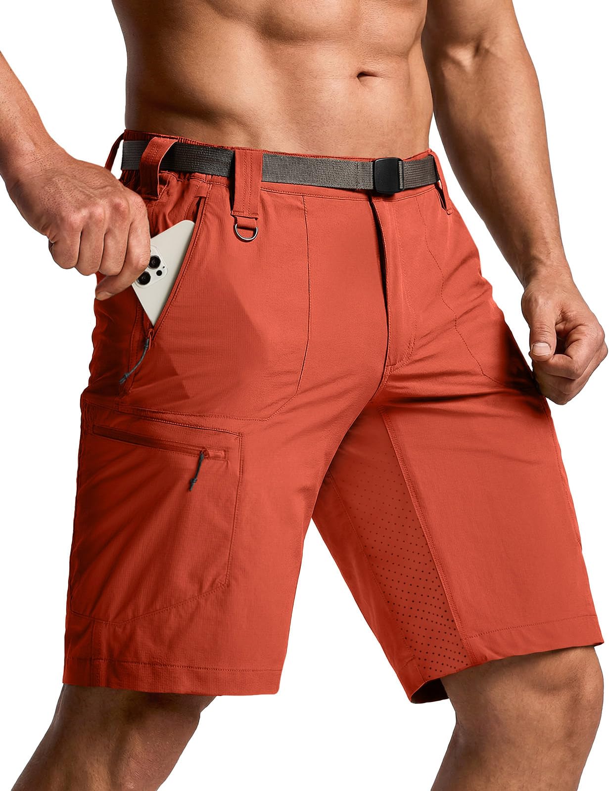 CQR Men's Quick Dry Stretch Hiking Cargo Shorts, Lightweight Water Resistant Tactical Casual, Golf & Outdoor with Pockets