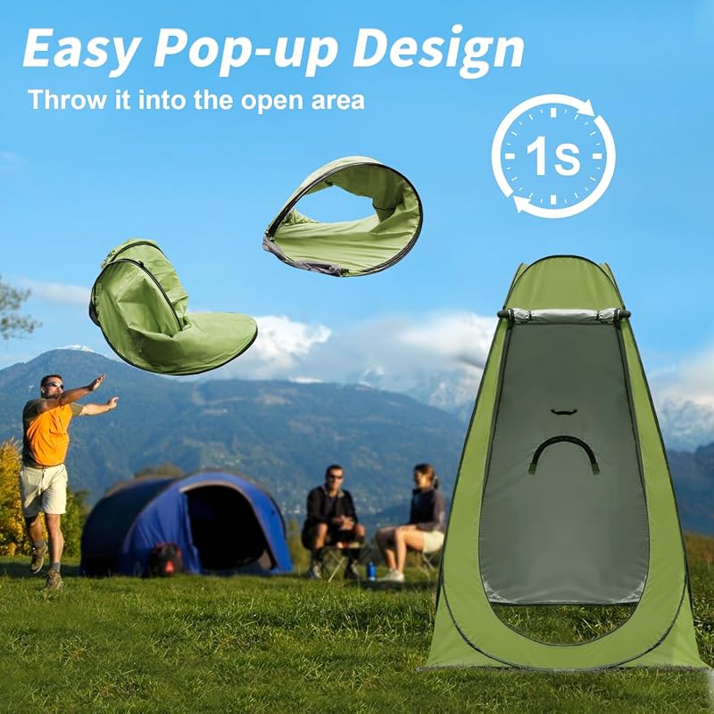 Pop Up Privacy Shower Tent - Portable Outdoor Dressing Room with UPF40+ Waterproof Army Green