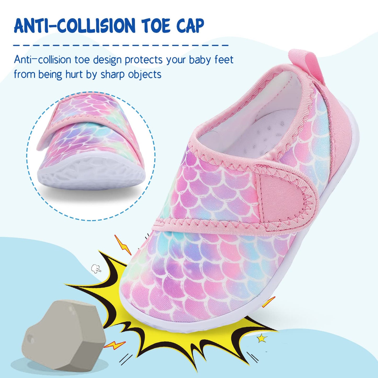 LeIsfIt Boys Girls Water Shoes Kids Aqua Socks Toddler Quick-Dry Beach Swimming Shoes Lightweight Breathable Non-Slip Outdoor Sport Water Shoes Pink Scale 9 Toddler
