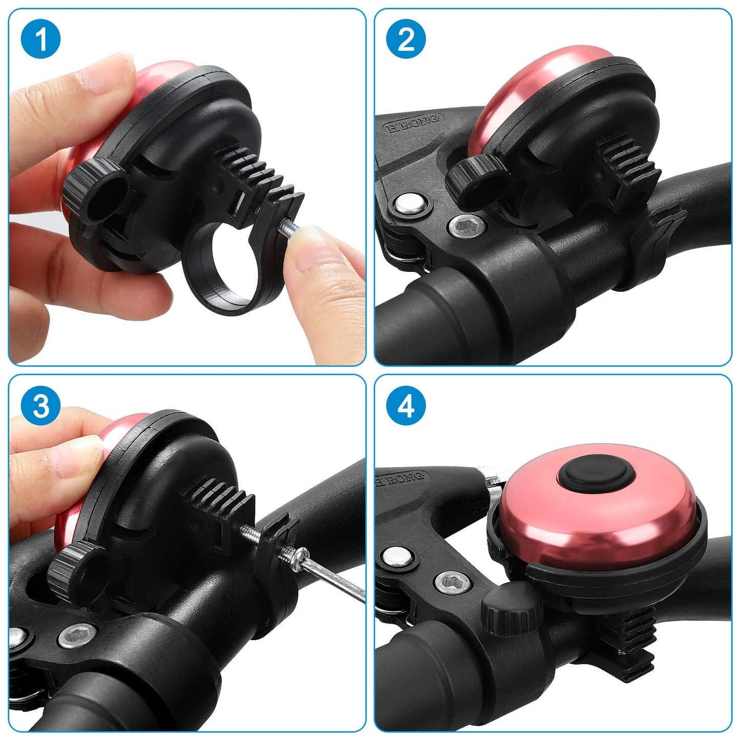 Accmor Classic Bike Bell, Aluminum Bicycle Bell, Loud Crisp Clear Sound Bicycle Bike Bell for Adults Kids