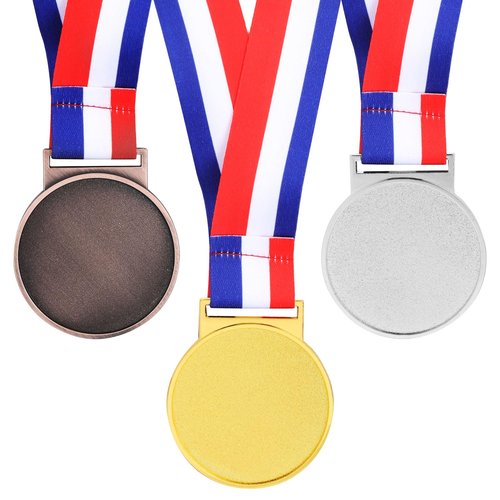 Abaokai 1st, 2nd, 3rd Award Medals, Winner Medals, Metal Award Medals with Smooth Ribbon, Perfect for School Competitions, Party, Students, Olympic Style 2 Inches (Gold Silver Bronze-12 pcs)