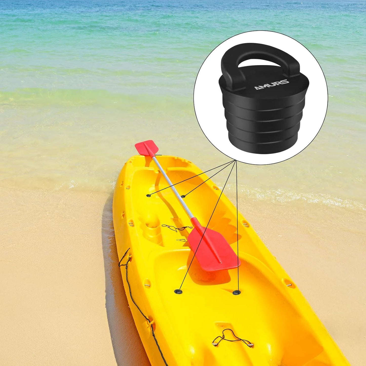 Kayak Scupper Plug Kit Scupper Plugs Drain Holes Stopper with Silicone Handle Universal Kayak Plugs for sit on top of Kayak Canoe Boat