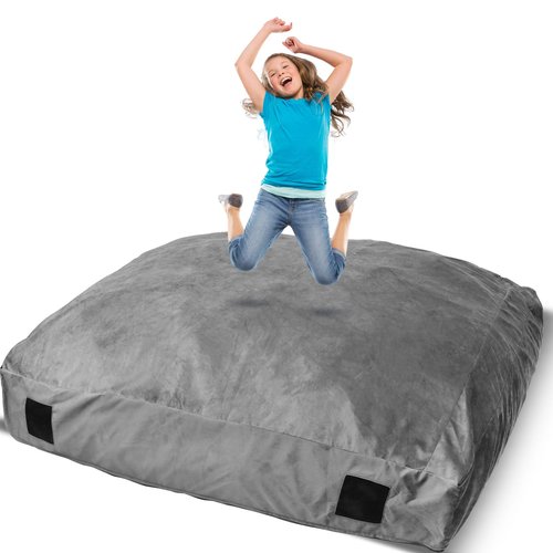 WOUDY Crash Pads for Kids Sensory, Sensory Crash Pads for Autistic Children, Crash Pads Sensory Pads, Crash Pads, for Children and Adults,with Washable Cover (5 feet x 5 feet) Gray