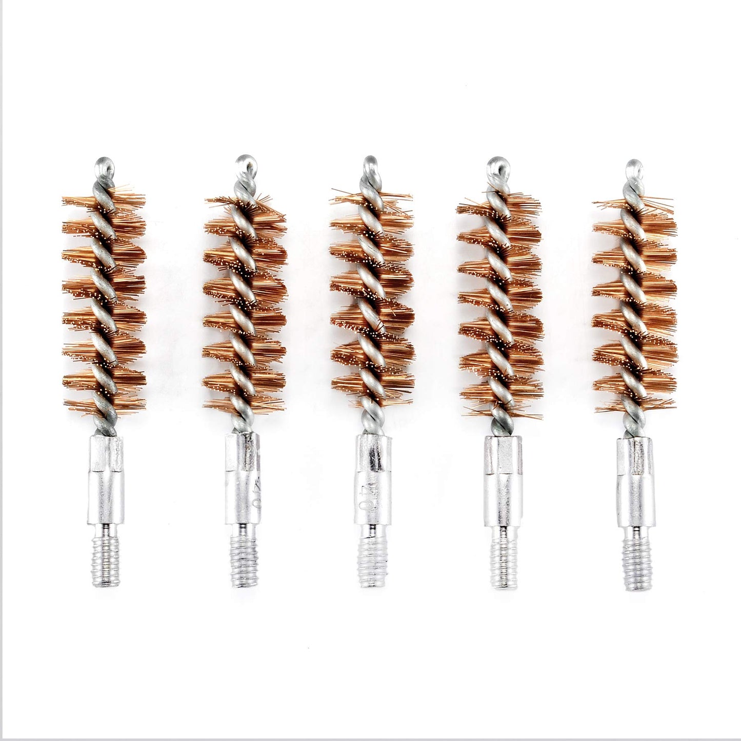 BOOSTEADY 5 Pcs Phosphor Bristle Bronze Bore Gun Cleaning Brush for Pistol Shotgun with 50 Professional Square Patches Multi-Caliber