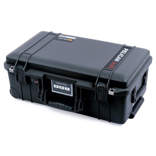 Pelican Air 1535 Carry-on Case by ColorCase - Black - Medium Size Waterproof Case with Pick & Pluck Foam & Convoluted Lid Foam - Black Handles & Latches