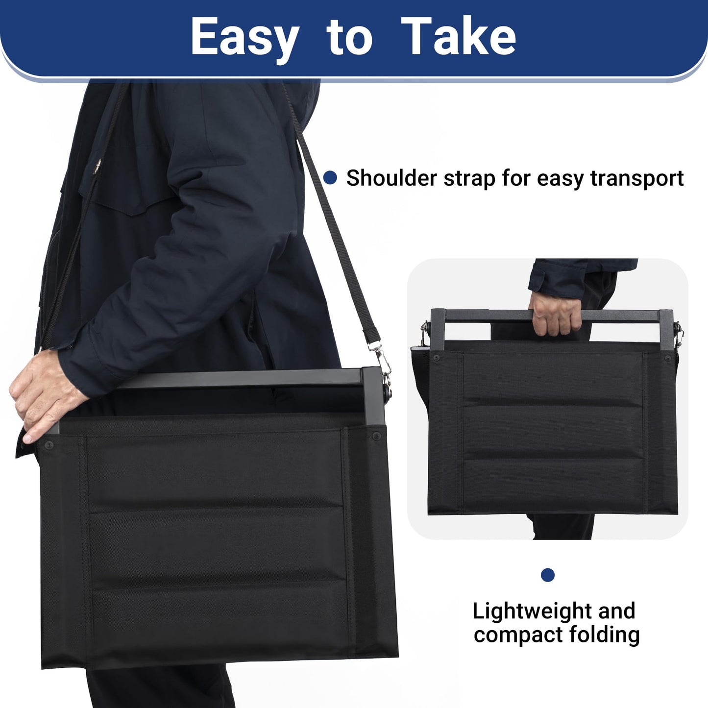 Maeytau Stadium Seats for Bleachers with Back Support, Portable Bleacher Seats with Thick Padded Cushion and Shoulder Strap, Wide Stadium Seat Chair Includes Hooks, Cup Holder and Side Pocket, 2-P