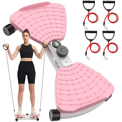 Flexforge Pilates Twister, FlexForge Core Trainer, Waist Reformer Set, Flex Forge Pilates Twister - Silent Train, 300lbs Capacity, Non-Slip Twist Board, 360° Rotating Fitness Board for Unisex (Digital Display-Pink)