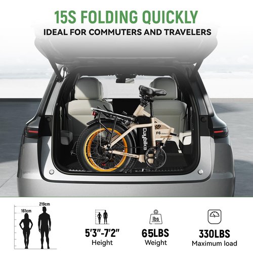 Kebiko 1000W Folding Electric Bike,48V 20AH Removable Battery E Bike,30+MPH,80 Miles Max Range Electric Bike for Adults,20" Fat Tire Foldable ebike,Adult Electric Bicycle for Commute Beach Snow