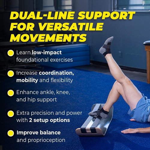 GIBBON SlackBoard Pro - 2-in-1 Slackline Balance Board for Adults - Workout Equipment Gym Training - Wooden Wobble Board Balance Trainer - Yoga, Agility, Pilates, Core, Sports, Exercise