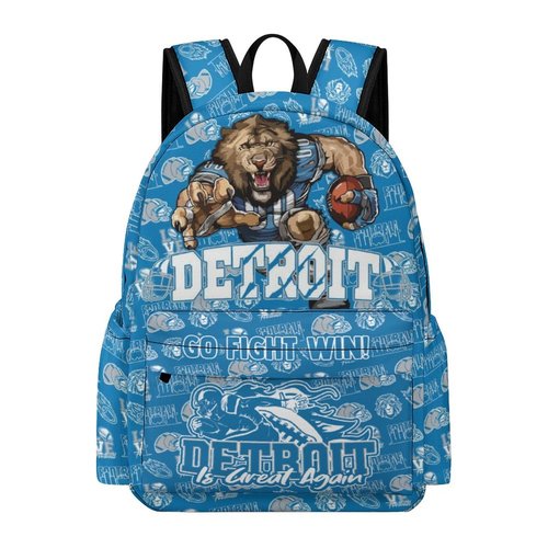 WTKBLAN Football Gifts for Detroit Fans, Football Sport Backpack, Sport Style Bag, Large Capacity Travel Gym Casual Backpack