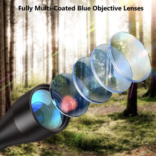 CVLIFE 3-9x40 Optics R4 Reticle Crosshair Scope with 20mm Scope Mounts, Black