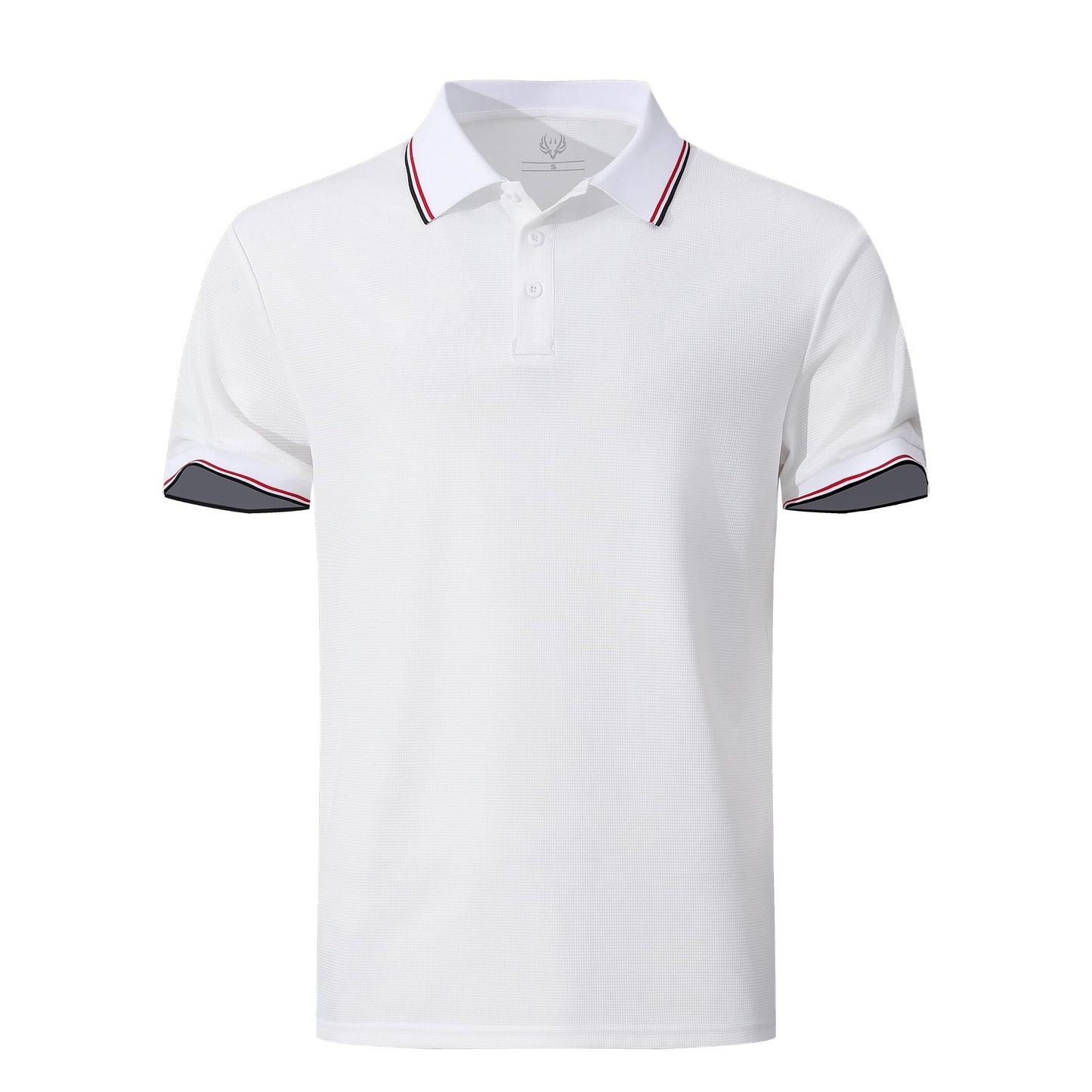KAOKLRNI Men's Breathable Active Polo Shirts for Golf Quickly-Dry Performance Casual Wear Short Sleeve Tee White