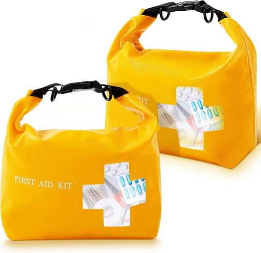2 Pack of Waterproof First Aid Kit, Empty Lightweight Boat Dry Bag, Portable Emergency Survival Medical Supplies for Swimming Traveling Hiking Camping Backpacking Cycling