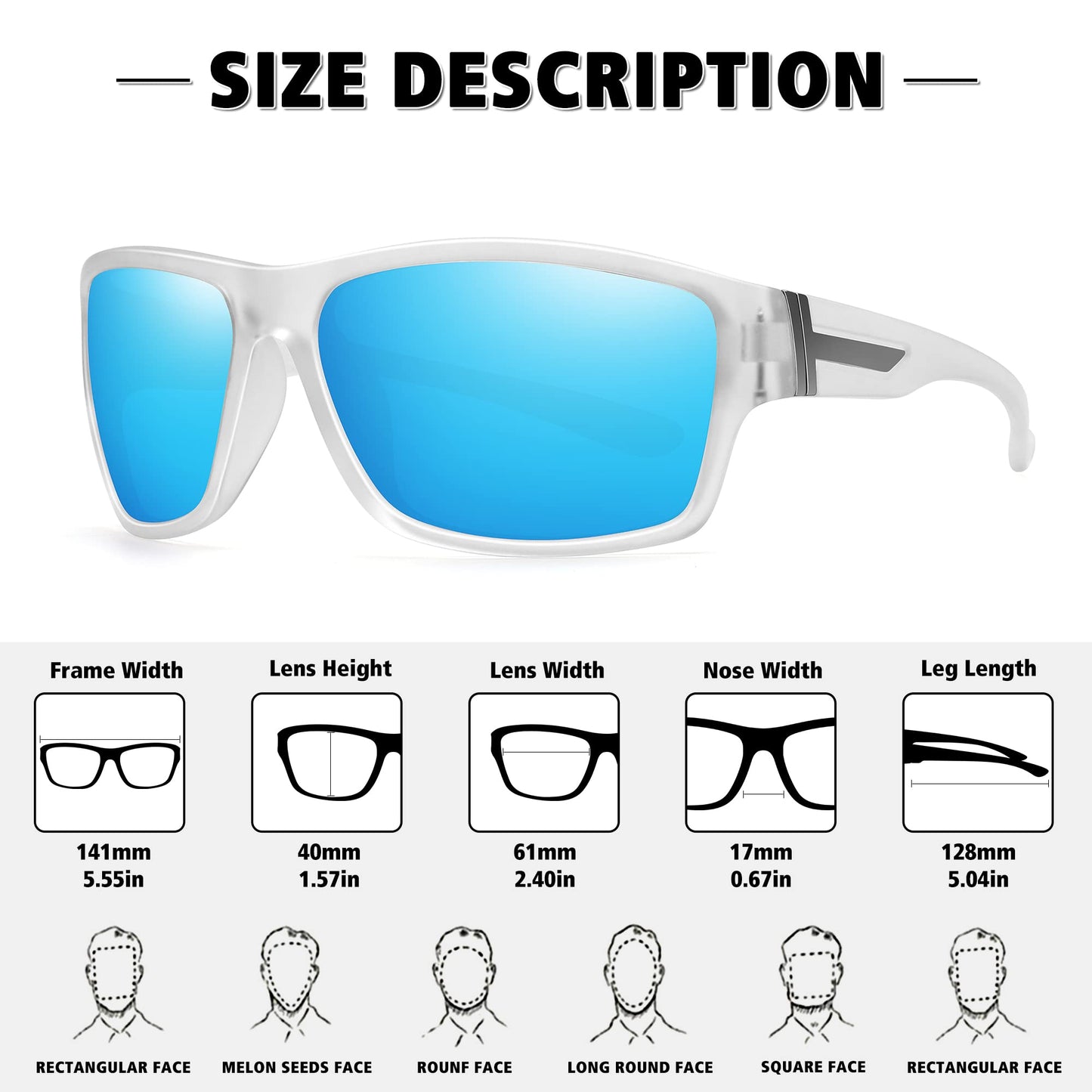 STORYCOAST Polarized Sports Sunglasses for Men Women Unbreakable Frame Cycling Fishing Driving 3Pack-Black+Clear/Blue+Clear/Green