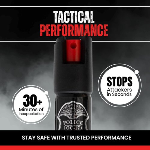 POLICE MAGNUM Pepper Spray Self Defense- Running Safety Gear- Made in The USA (2 Pack 1/2oz Joggers) (Black 2 Pack)
