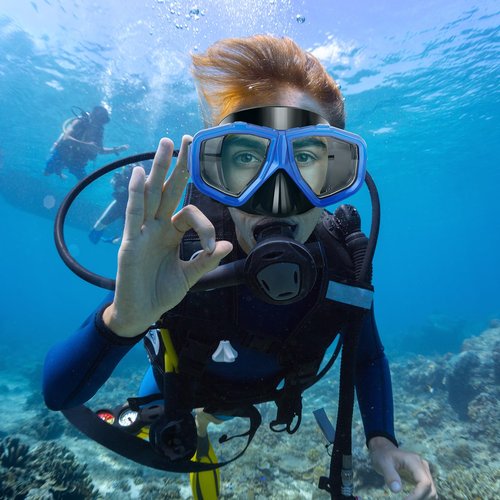 Replaceable Nearsighted Snorkeling Gear for Adults Youth, Short-sighted Anti-Fog Diving Mask & Full Dry Top Silicone Snorkel for Scuba Diving, Snorkeling, Freediving