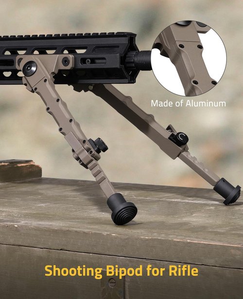 CVLIFE Lightweight Rifle Bipod for M-Rail 7.5-9 Inches Adjustable Bipod for Hunting and Shooting (Flat Dark Earth, 7.5-9 Inches)
